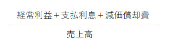 （経常利益+支払利息+減価償却費）/売上高